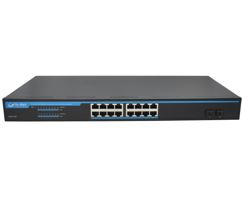 Realtek Solution 270W 16port gigabit unmanaged poe switch with 2 SFP ports