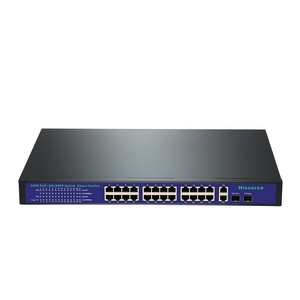 Hisource 24 port 400W POE Switch IEEE802.3AF/AT, networking switches fast ethernet switch