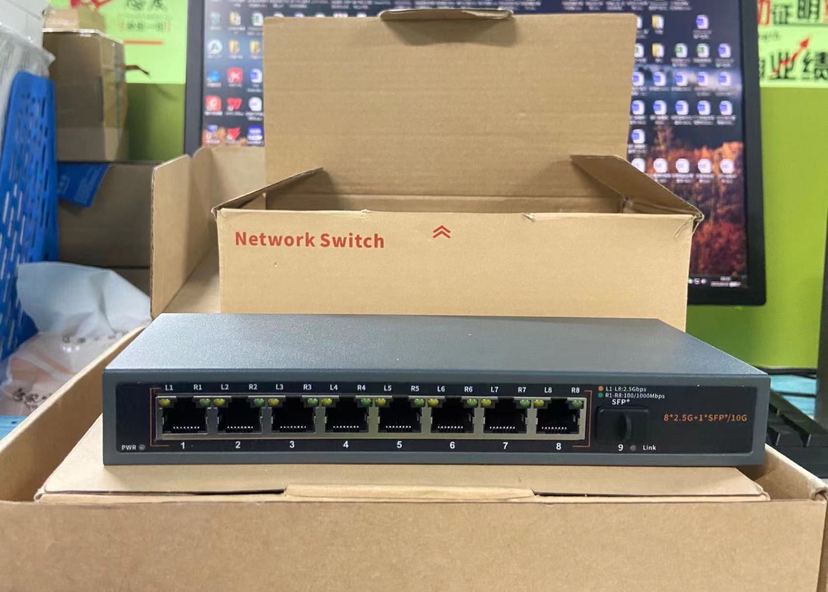 New Arrival Ethernet Network Switch 8-Port 2.5G / None PoE Switch With 1 10G SFP