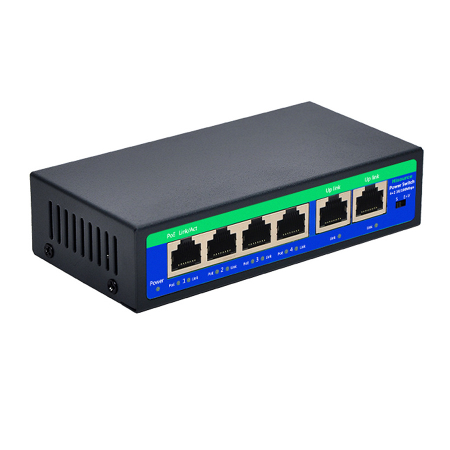 9V~55V Passive 4 Ports PoE Switch 250M VLAN Without Adapter for CCTV IP Camera