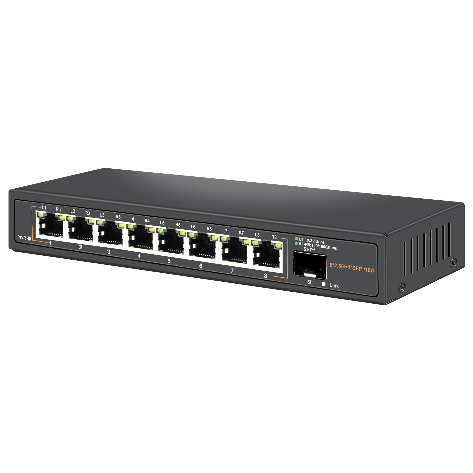 8 Port 2.5G Ethernet Switch Unmanaged Network Switch with 8 x 2.5 Gigabit | 1 x 10G SFP+