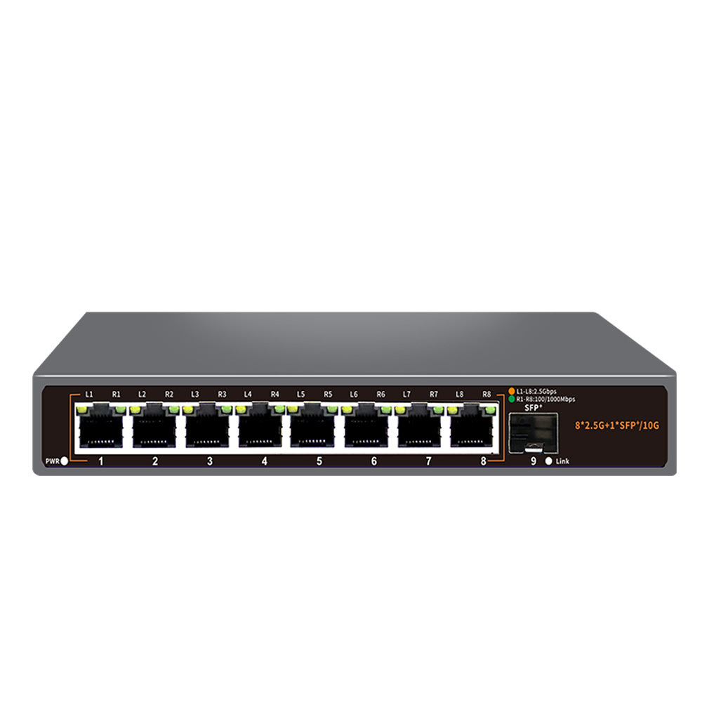 New Arrival Ethernet Network Switch 8-Port 2.5G / None PoE Switch With 1 10G SFP