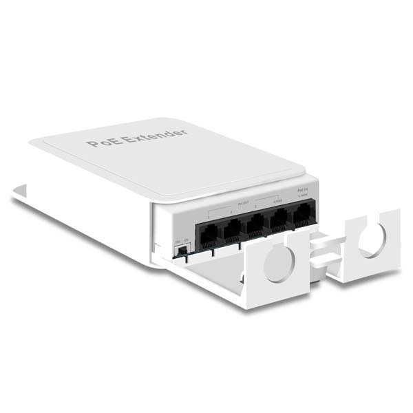 Ethernet Converter 250m Long Range Network Repeater Switch 4 Port Waterproof  PoE Extender