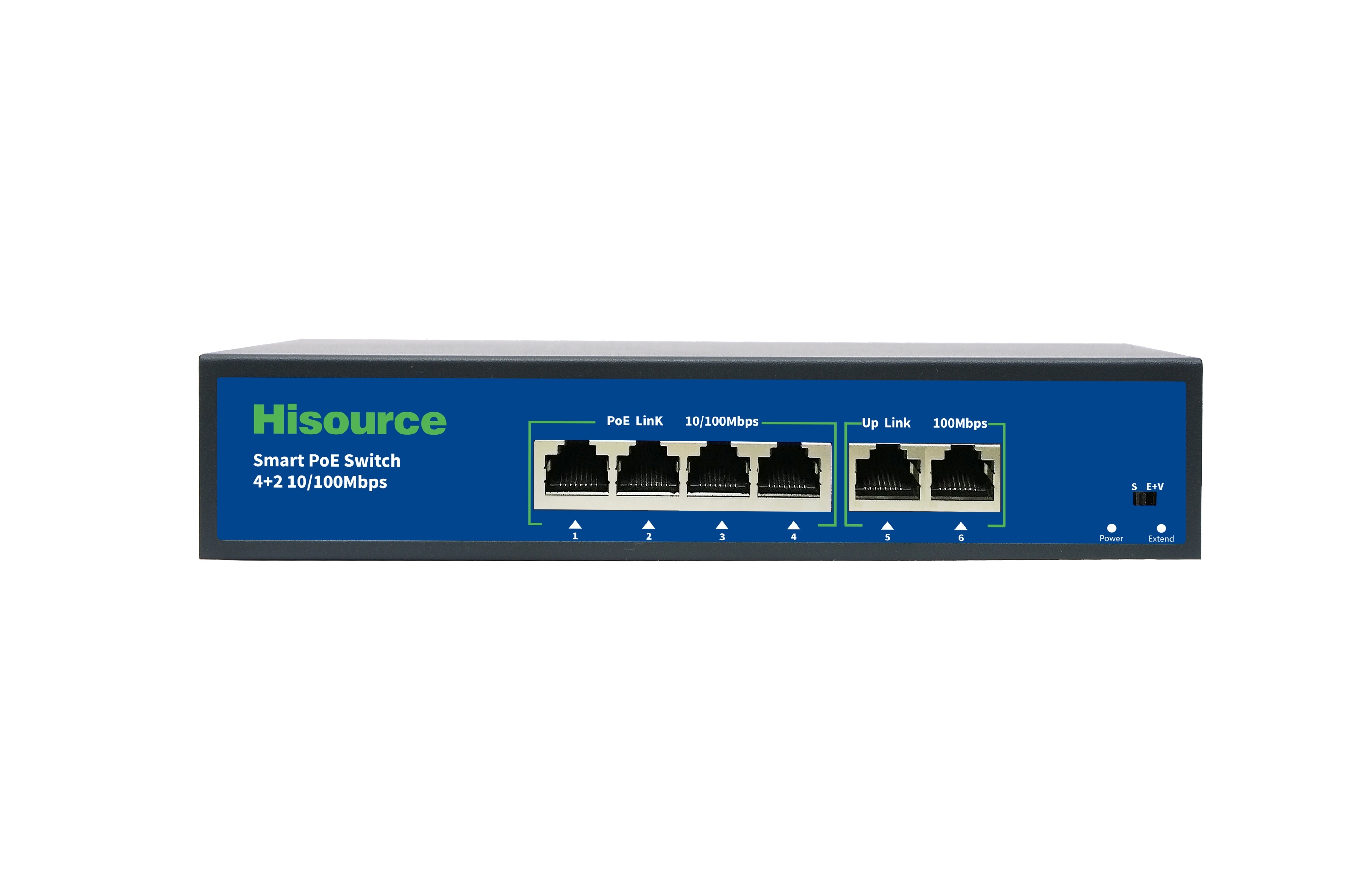 Hisource 52V ethernet 4 port poe switch 250M cctv poe switch for ip camera