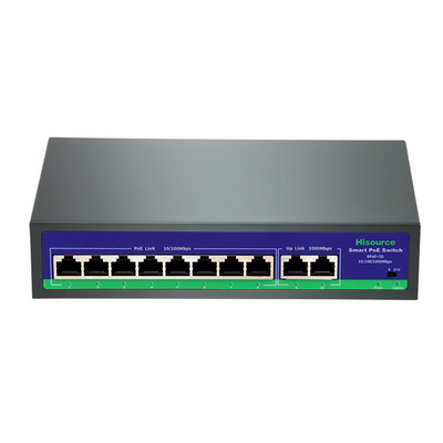 8 Port PoE Switch 48V 250M VLAN OEM ODM Network Switch 10/100/1000Mbps for CCTV IP Camera