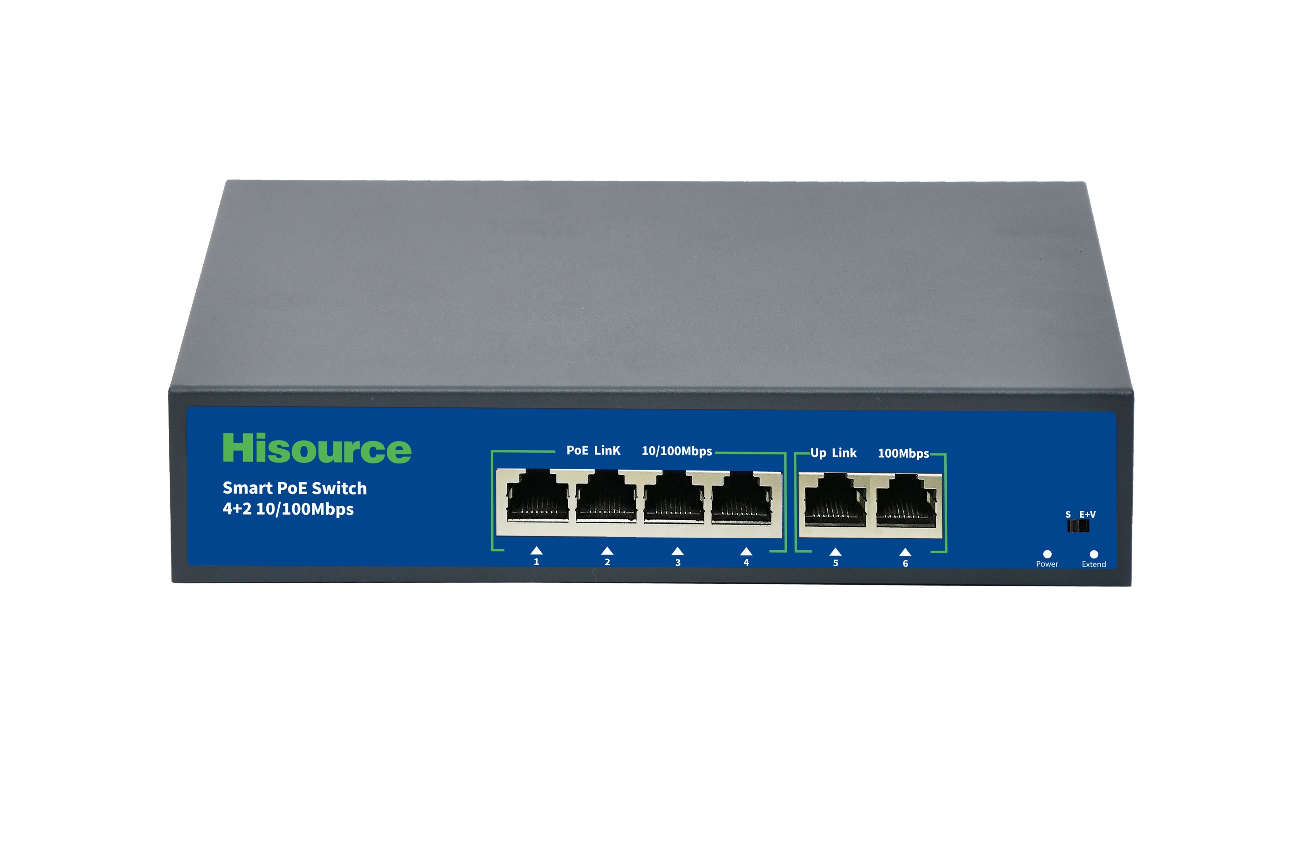 Hisource 52V ethernet 4 port poe switch 250M cctv poe switch for ip camera