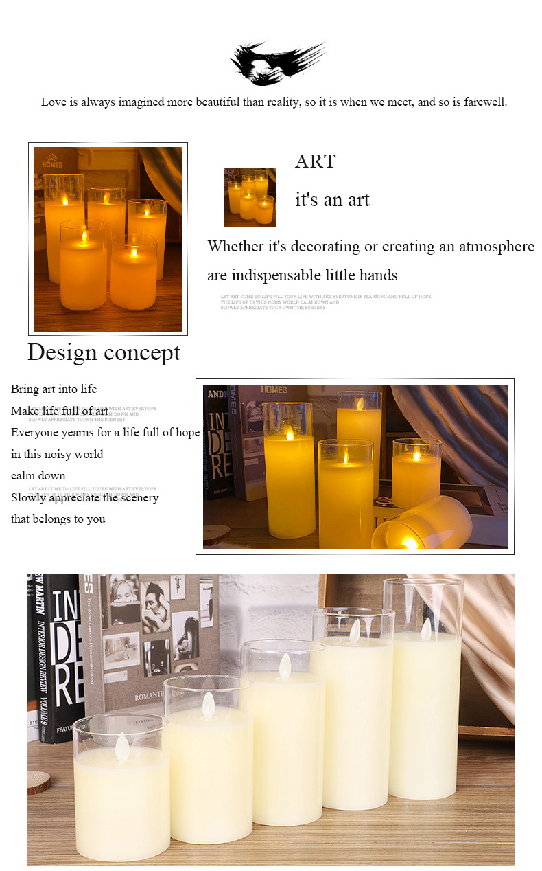 Candles Battery Operated Pillar Flickering Electric LED Candle with Remote Control