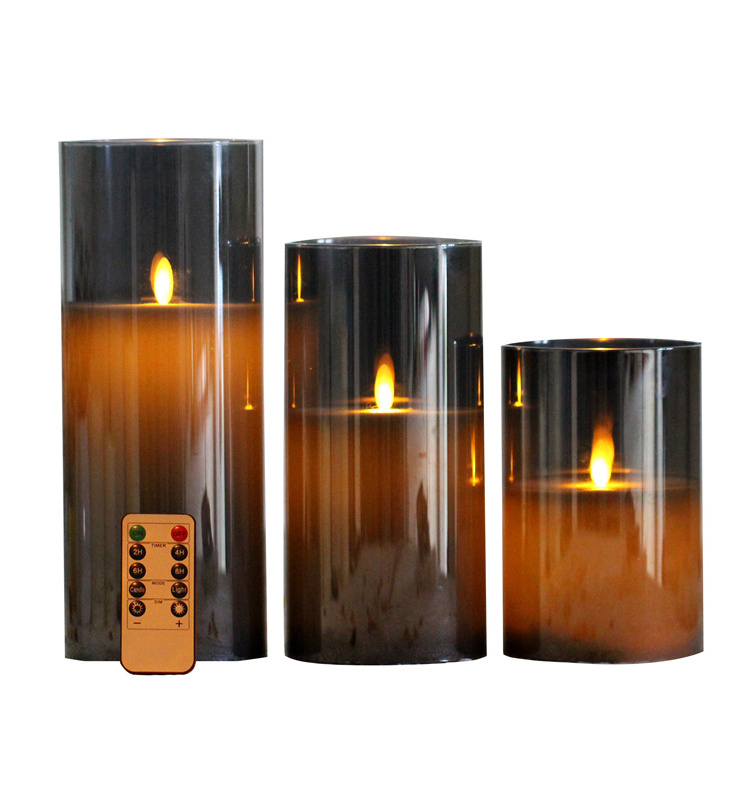 Remote Control Led Battery Romantic Large Candle Roman Pillar Hotel Candle