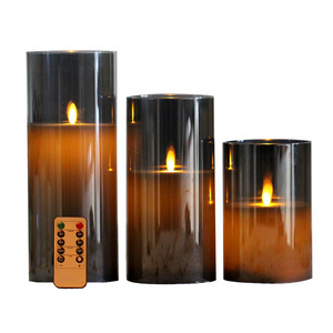 Remote Control Led Battery Romantic Large Candle Roman Pillar Hotel Candle