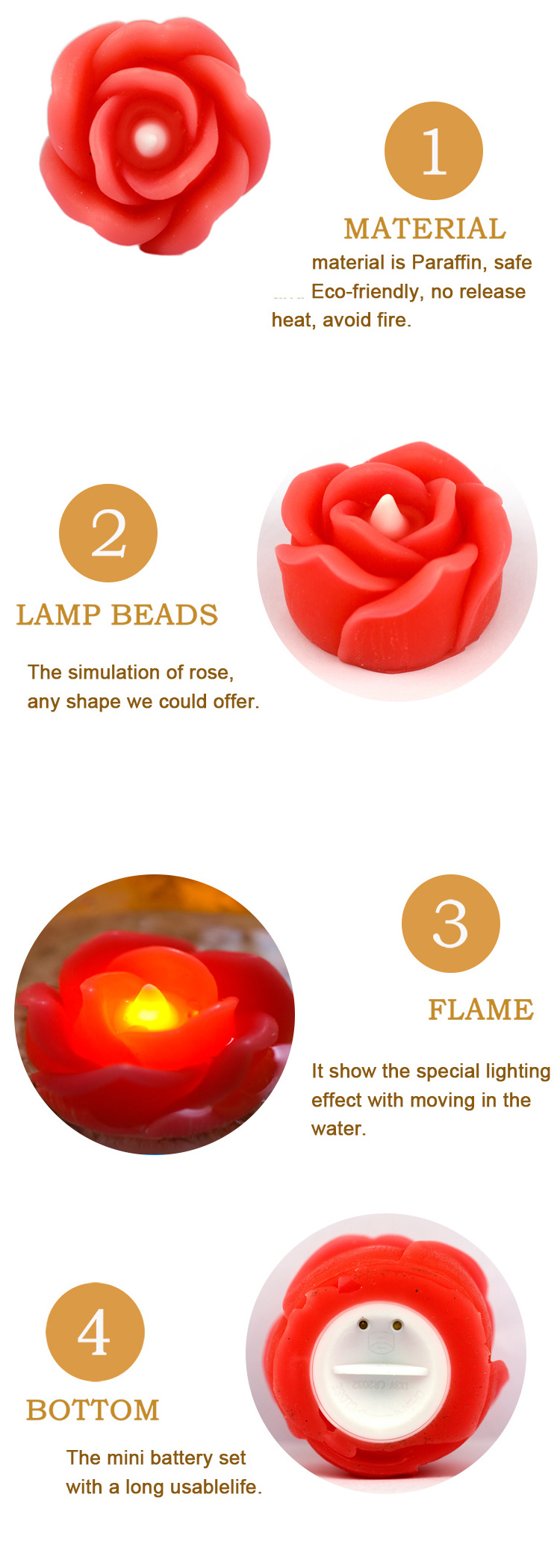 2022 New LED Candle 3 Inch Floating Southland Light Row Floating Water Candle Water Activated