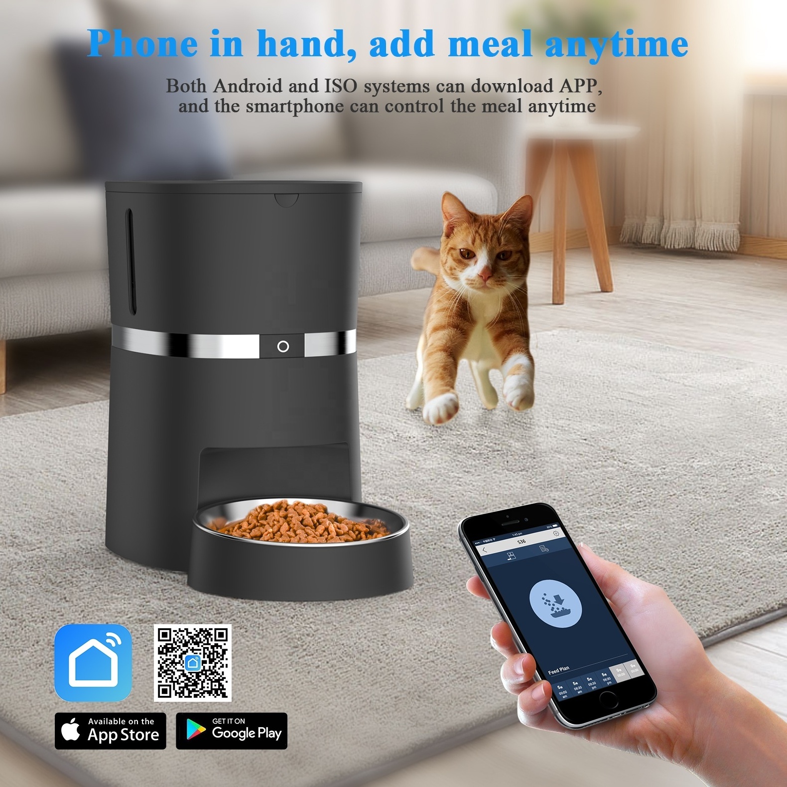 Hot Sell Smart Life APP 4l Automatic Pet Feeder Cat Food Dispenser Cat Feeder Smart with Battery Operated for Dogs