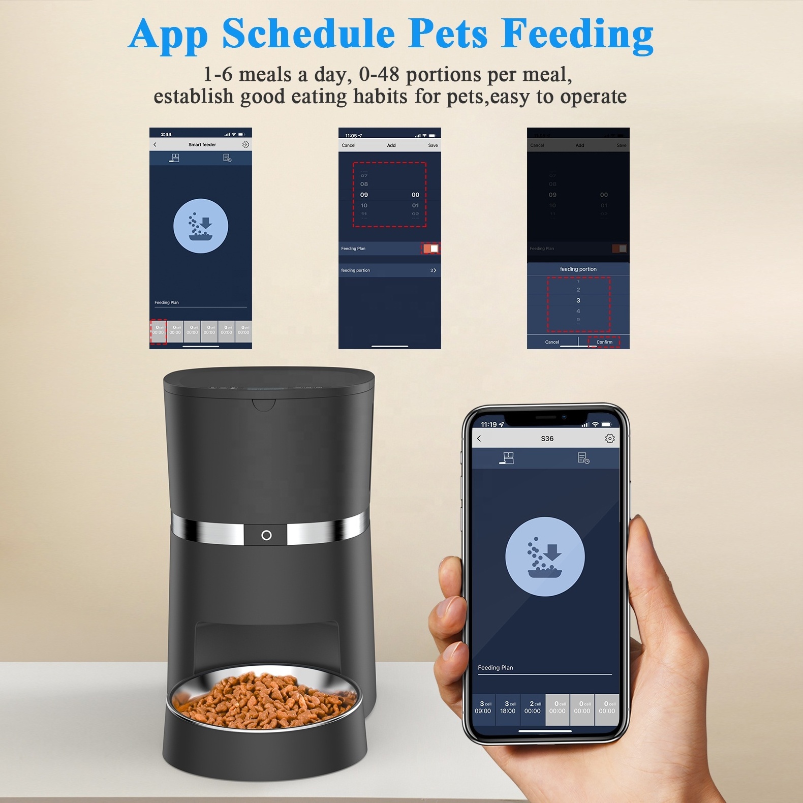 Hot Sell Smart Life APP 4l Automatic Pet Feeder Cat Food Dispenser Cat Feeder Smart with Battery Operated for Dogs