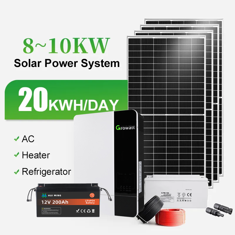 Home System Off-grid Inverter with MPPT Charge Solar Mono Kit Panel 5KW 10KW 12KW 20KW 30KW Hybrid