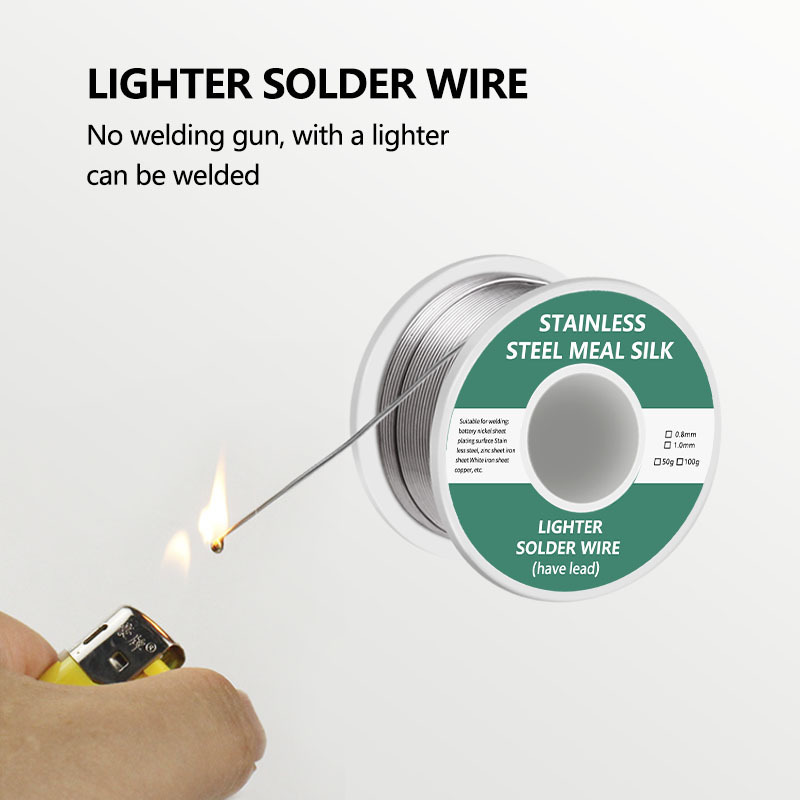 New lighter stainless steel welding wire 0.8mm50g/100g copper-iron-nickel battery electrode welding universal wire