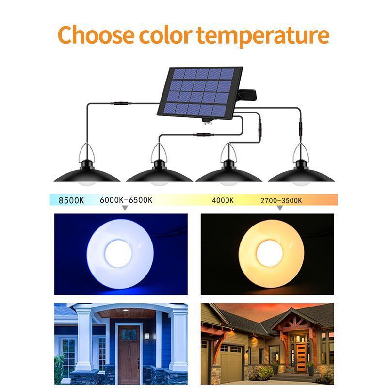 3M Front Porch Solar Light 4 Head Sheds Yards Garden Solar Pendant Lamp Outdoor 20led Shed Solar Powered Interior Led Lighting