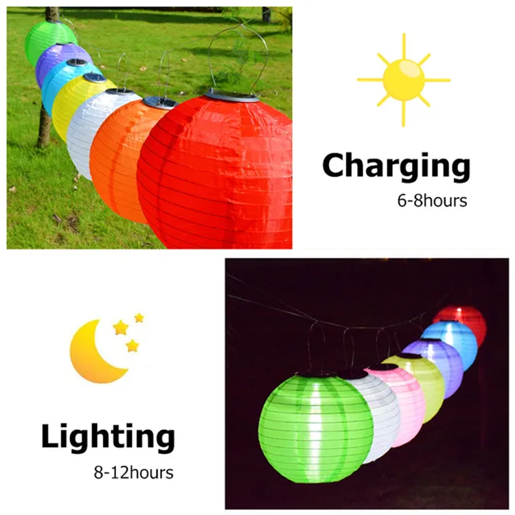 Orange Color 30cm 12 Inches Lantern Solar Lamp Waterproof Solar Lights Outdoor Lantern Warm White Solar Lighting Patio Lanterns