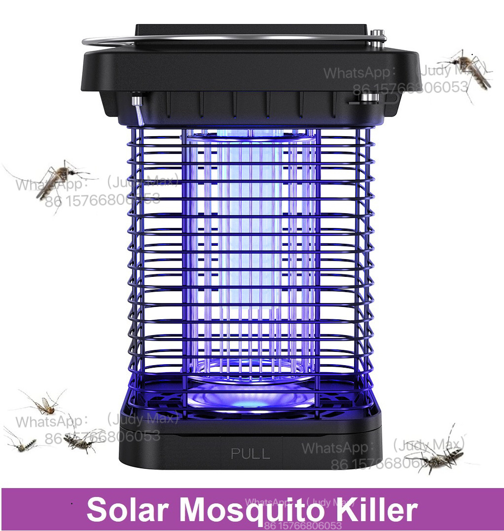 solar mosquito killer white UV LED Bug Zapper Bug Zapper 1W 1300V outdoor waterproof IP65 support DC power Mosquito Zapper