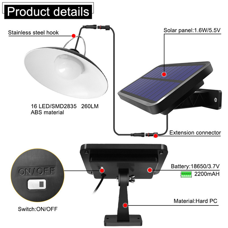 3 Modes Led Solar Bulbs With Remote Control Indoor Solar Lights Shed Dimmable 1/2 Head Solar Pendant Light Outdoor Indoor Led