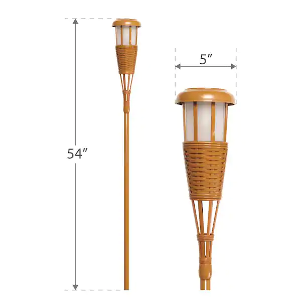 Flickering 12led Bamboo Solar Flame Garden Light Pathway Lights Auto On/Off Outdoor Landscape Lighting Garden Led Solar Street