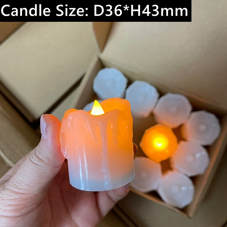 12 Pack Flash Mode Small Tea LED Lights Cr2032 Battery Operated LED Tea Light D36*H30 Tealight Candles for Party Wedding Decor