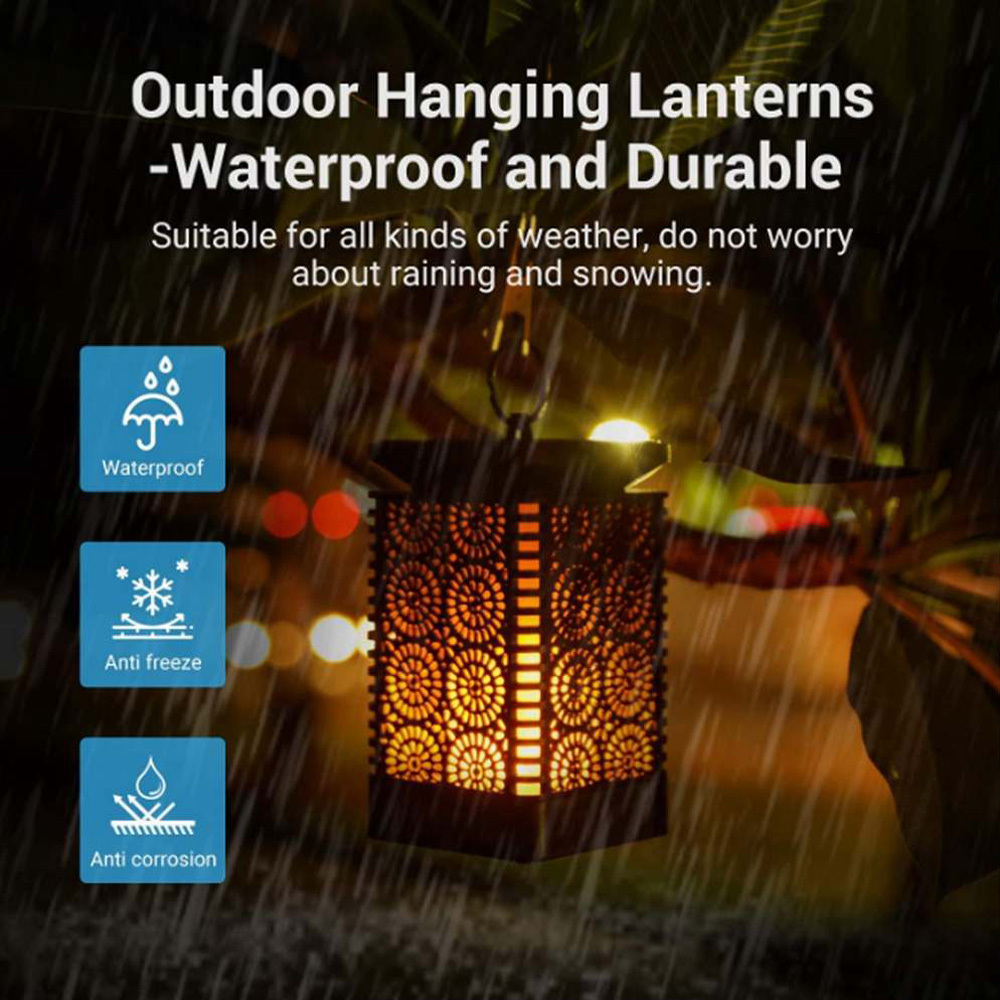 Waterproof solar products home light Hanging 12LED garden solar flame light Decoration solar panel garden lanterns