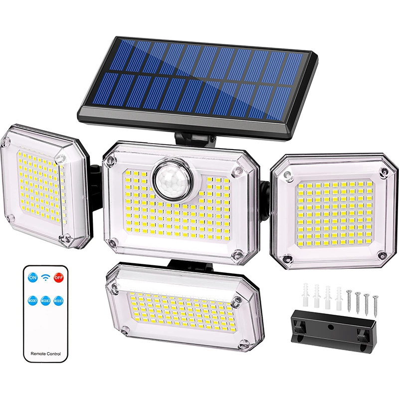 Outdoor Solar Wall Light With Removable Solar Panel Light Mounting Adjust Angle 333led Outdoor Solar Rectangular Wall Lights