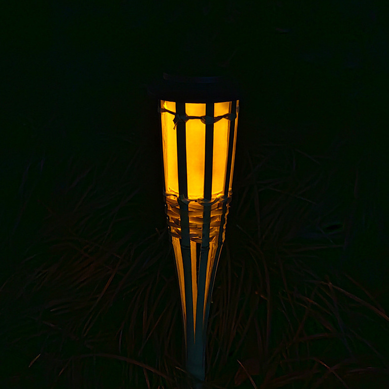 Flickering 12led Bamboo Solar Flame Garden Light Pathway Lights Auto On/Off Outdoor Landscape Lighting Garden Led Solar Street