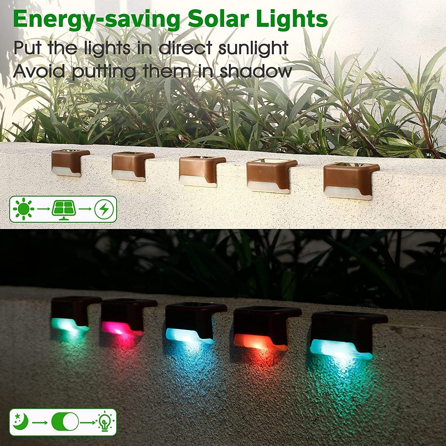 solar step deck brick lamp RGB outdoor fence lights Auto decoration landscape garden lawn lamp L shape Floor stair night lights