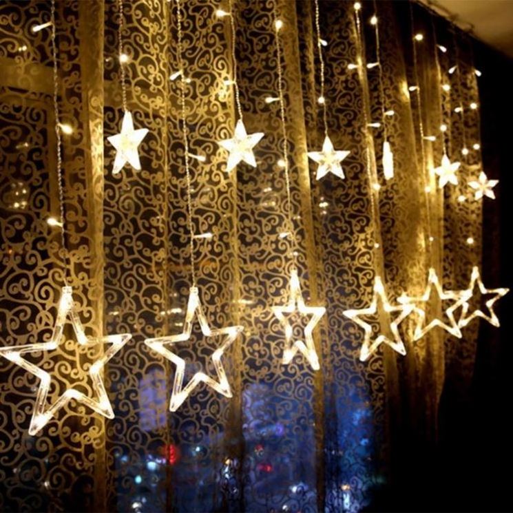 Ramadan 138leds Led Curtain Lights 110V 220V Star Led Christmas Lights USB Power Christmas Lights Decoration