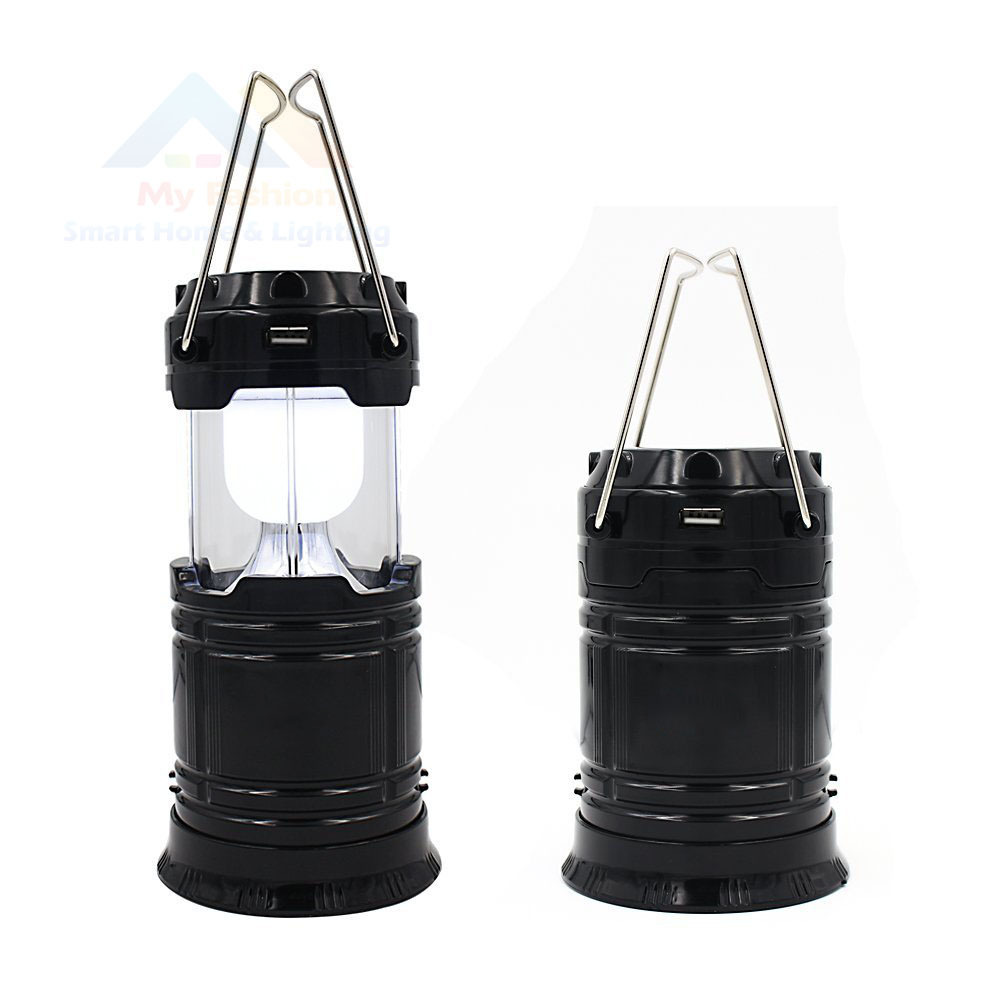 2-in-1 Rechargeable Camping Lantern Solar Flashlight Emergency Lantern