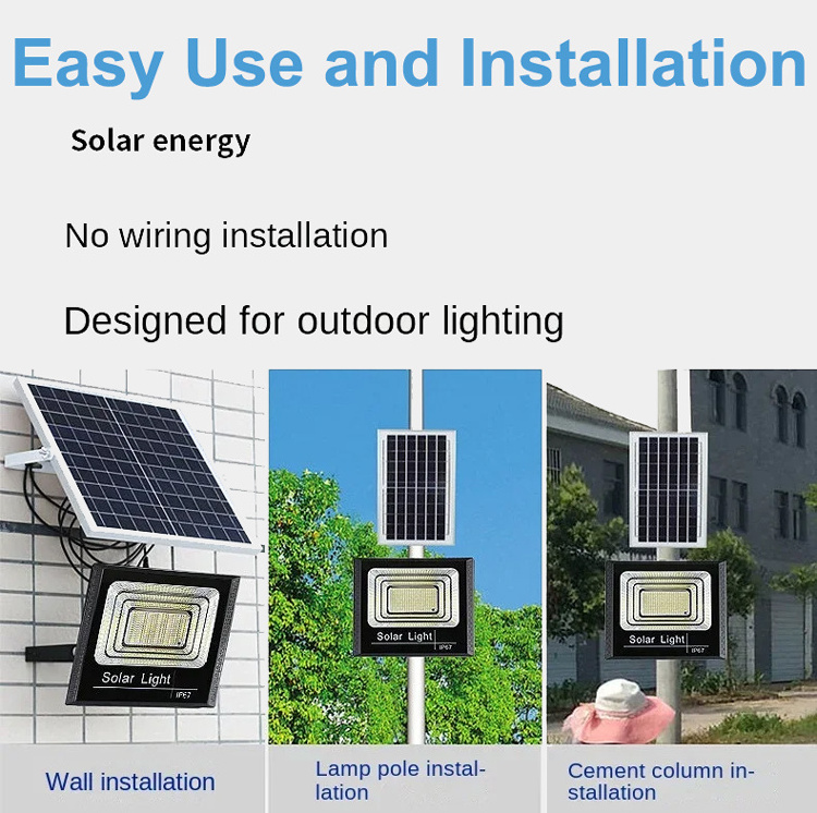 200W outdoor solar flood lights Saving energy security emergency car garage lamp 122leds  smart device home landscape garden