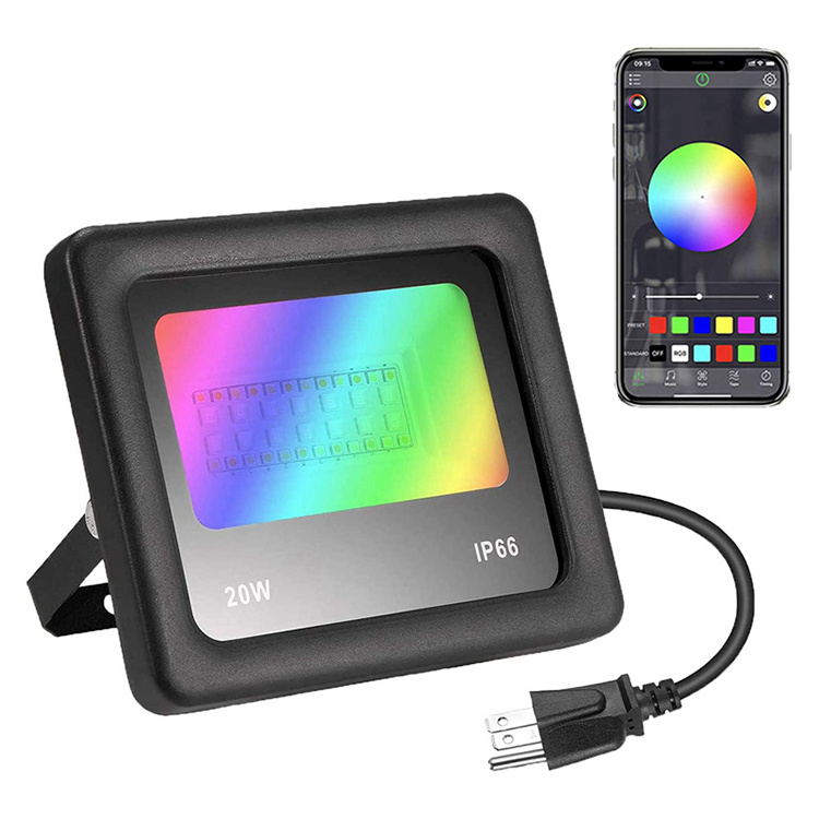 US Plug APP Control only 30W super bright indoor outdoor uprights waterproof RGB flood decorative lighting