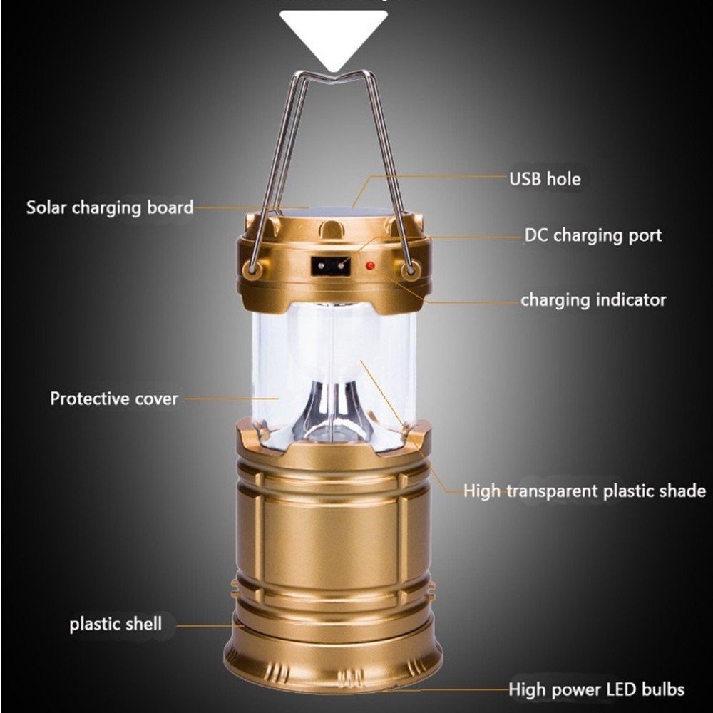 Multi-functional Stretchable LED Flame Camping Tent Portable Hand Emergency Lantern