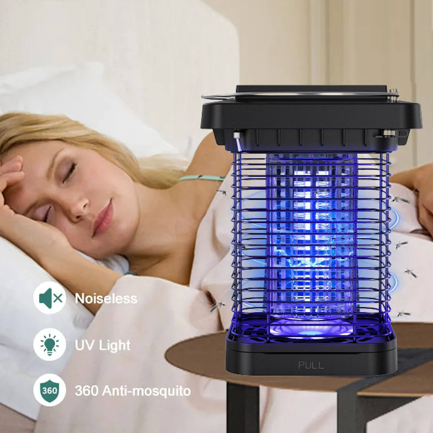 solar mosquito killer DC mosquito zapper White lights UV LED solar mosquito killer outdoor waterproof zapper for baby sleep