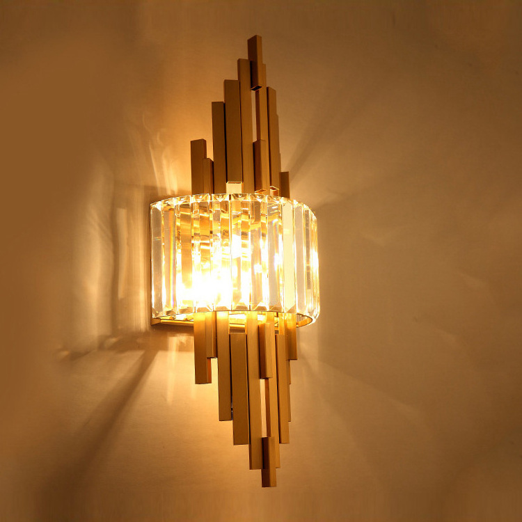 Modern LED Crystal wall Lights E14 crystal wall lamp Bathroom Vanity Lights Gold Wall sconces