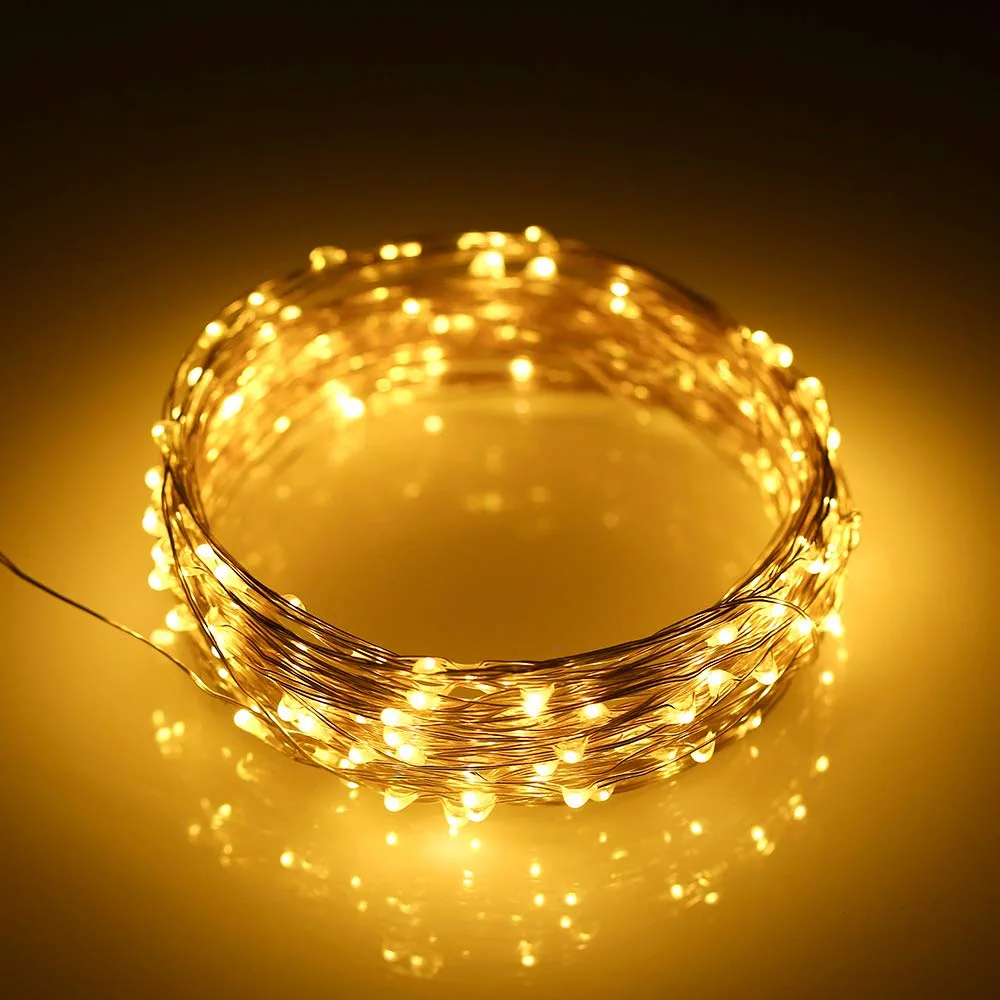 Factory 8modes Remote Twinkle Star 200 Led 66 Ft Copper String Lights Warm Diy Led Battery Micro Wire Copper Fairy String Lights