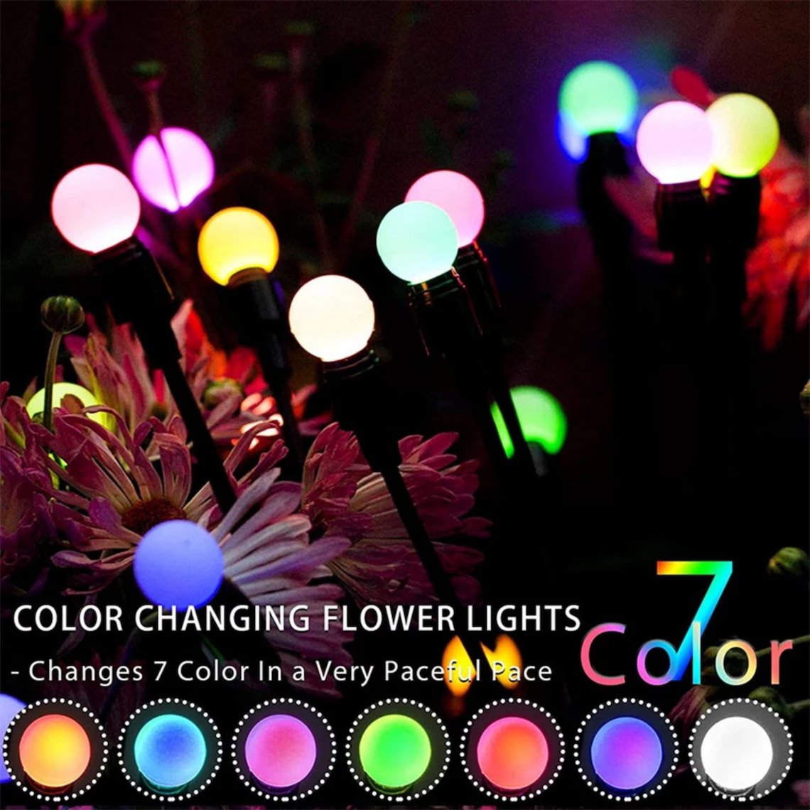 solar garden lights 6bulb 8bulb 10bulb firefly garden lights RGB warm white led firework lights for home landscape ground spike