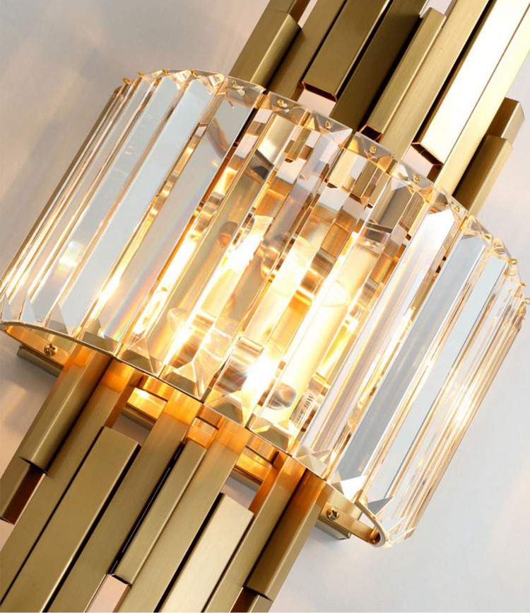 Modern LED Crystal wall Lights E14 crystal wall lamp Bathroom Vanity Lights Gold Wall sconces