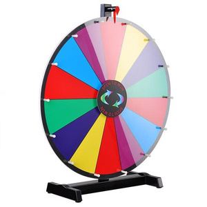 Good quality factory sale custom prize Spinning Wheel for Prices of Fortune with Stand 18 inches to Win the Game