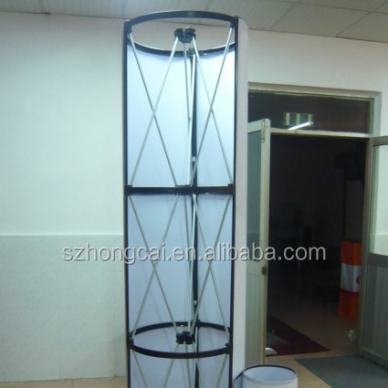 Aluminum Pop Up Display Stand for Expo Fashion Design Round Tower Shape