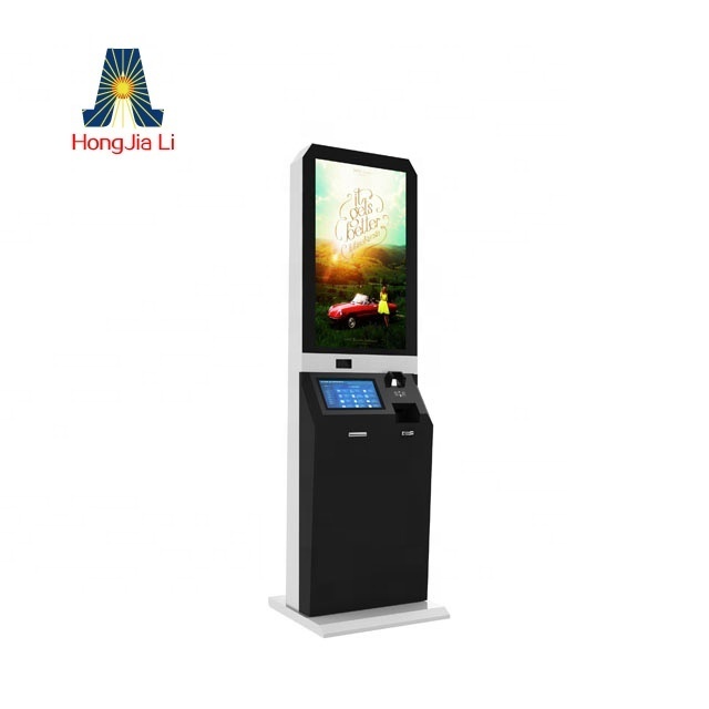 airport card dispenser kiosk and hotel checking kiosk capable of accepting cash,card and dispensing tickets (HJL-1005A)