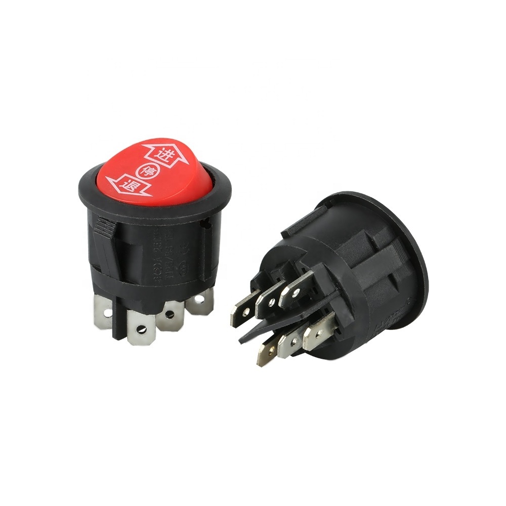 3 position on off on red button round  round panel automotive rocker switch