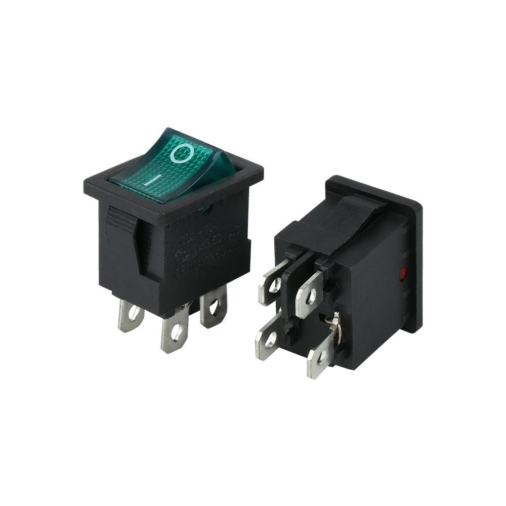 kcd4 dpst 4 pin on-off illuminated 20a 250vac rocker switch