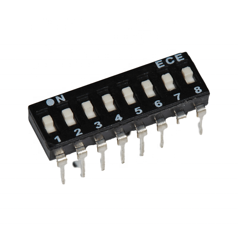 24VDC 8 Position Slide Type DIP Switch ,25mA