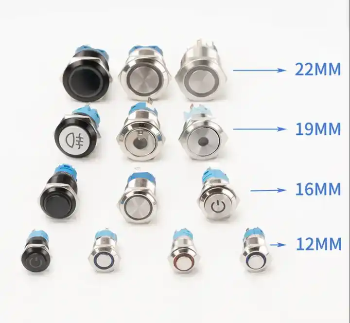 19mm Waterproof Metal Momentary Power Button Switch  Start Switch Car Engine Max Silver Push Button switch