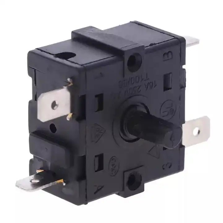 factory supply Black  16a 250vac auto selector 5 position changeover rotary switch for home appliance ,kitchen appliance