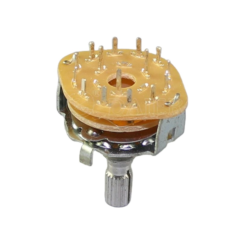 High quality Metal 1/2/3/4/6 Poles 2/3/4/6/12 Position Electric Rotary Switch With 20MM 18 Teeth Knurl Shaft