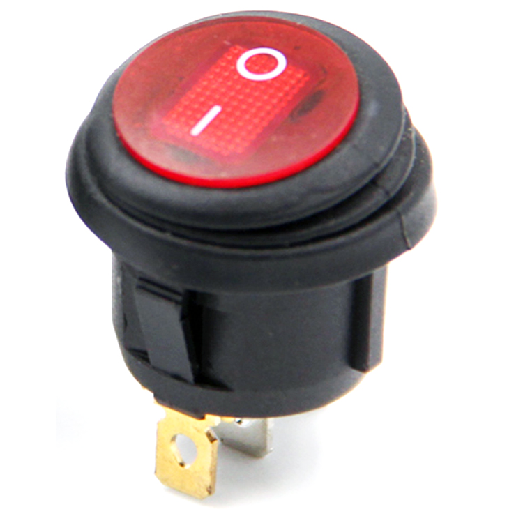 12V 20A red/black/white LED Lighted Round  Waterproof Rocker Switch for Marine Car RV Truck