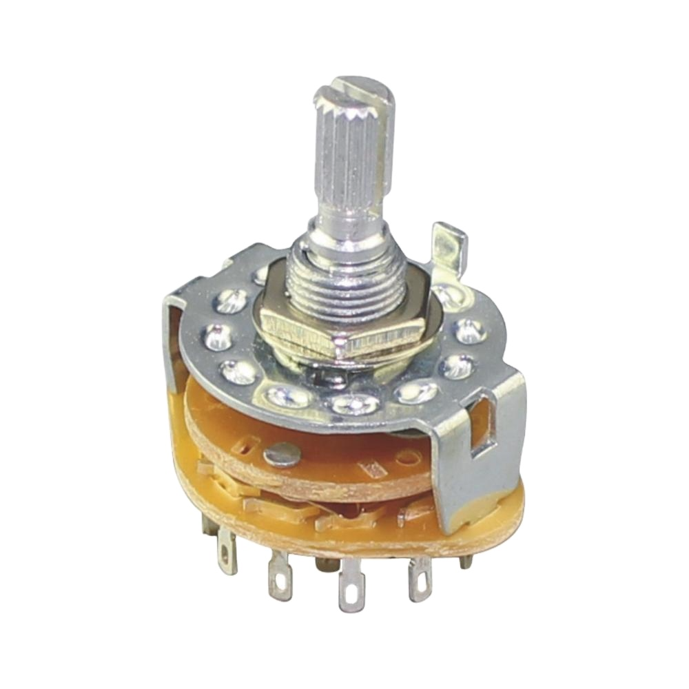 High quality Metal 1/2/3/4/6 Poles 2/3/4/6/12 Position Electric Rotary Switch With 20MM 18 Teeth Knurl Shaft