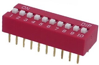 low profile type 8 way dip switch with flat actuator